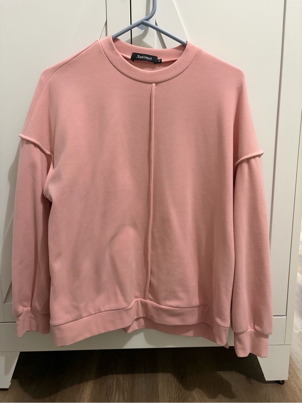 Autumnal Relaxed Crewneck Sweater in Soft Pink
